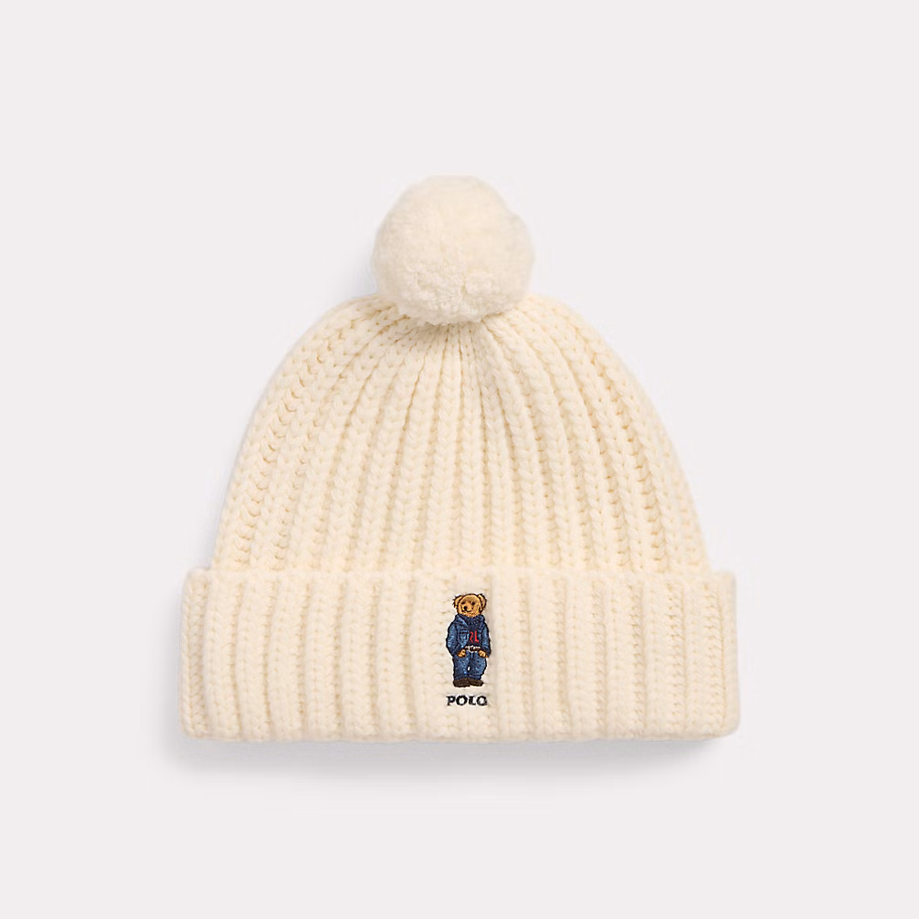 Polo Bear Rib Pom-Pom Beanie
