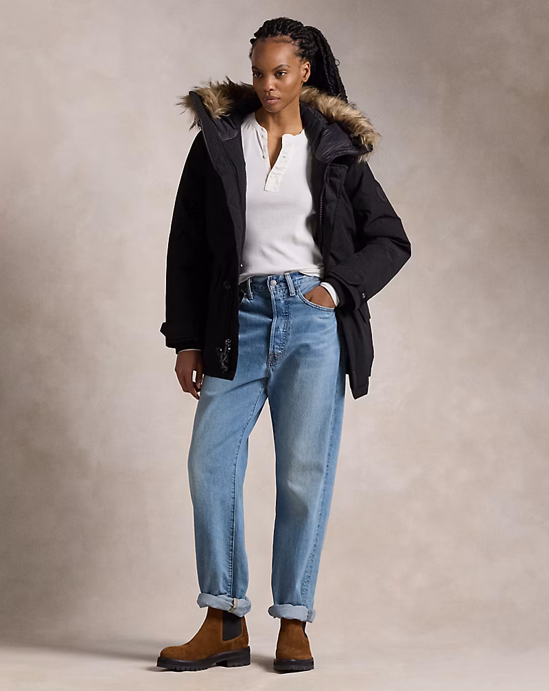 Faux-Fur-Trim Down Parka