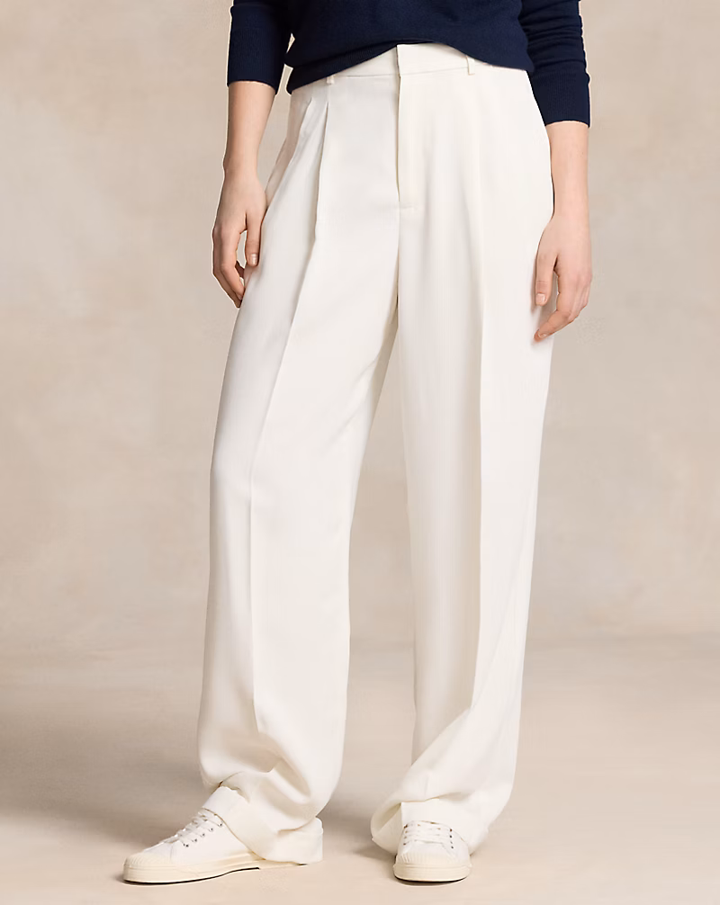 Pleated Straight-Leg Pant