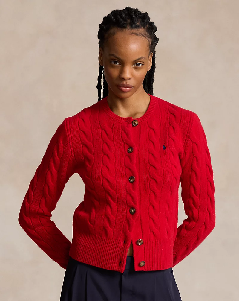 Cable-Knit Wool-Cashmere Cardigan