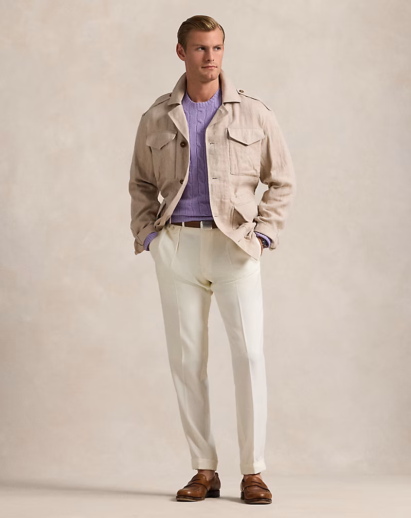 Linen Herringbone Field Jacket