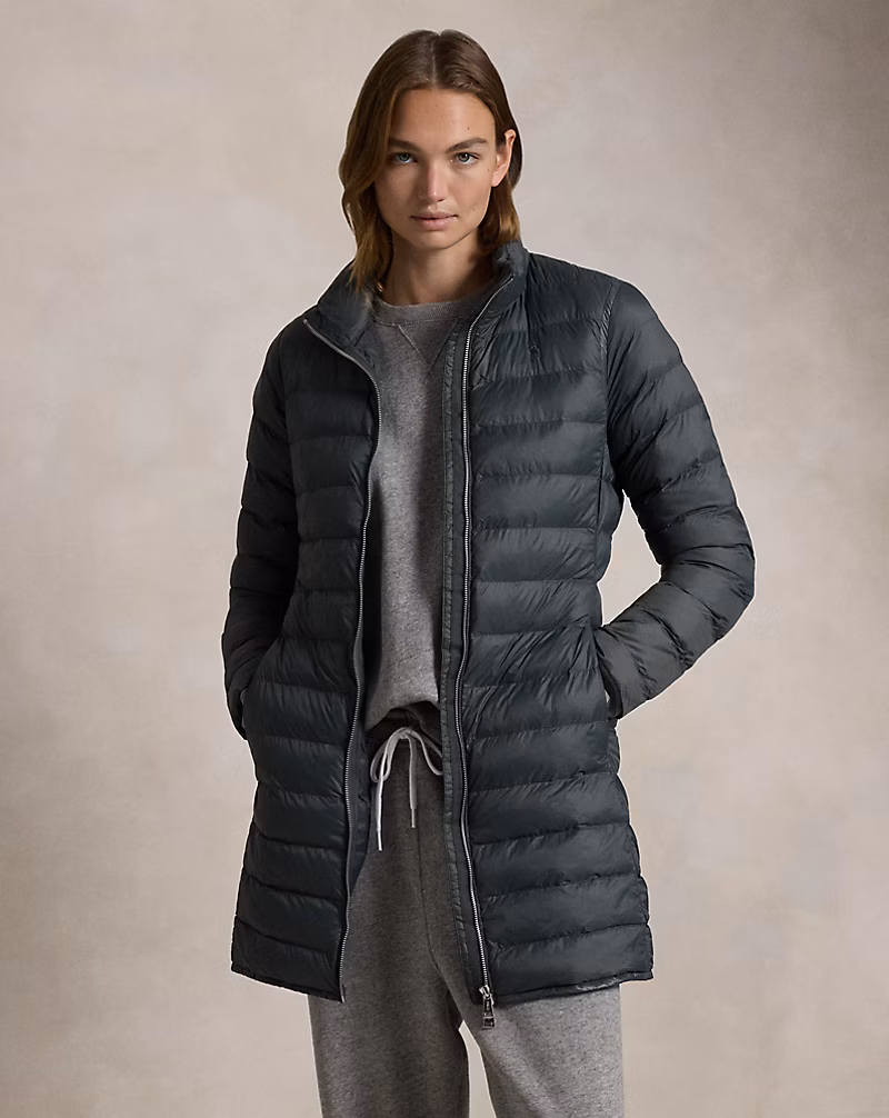 Packable Water-Repellent Quilted Coat
