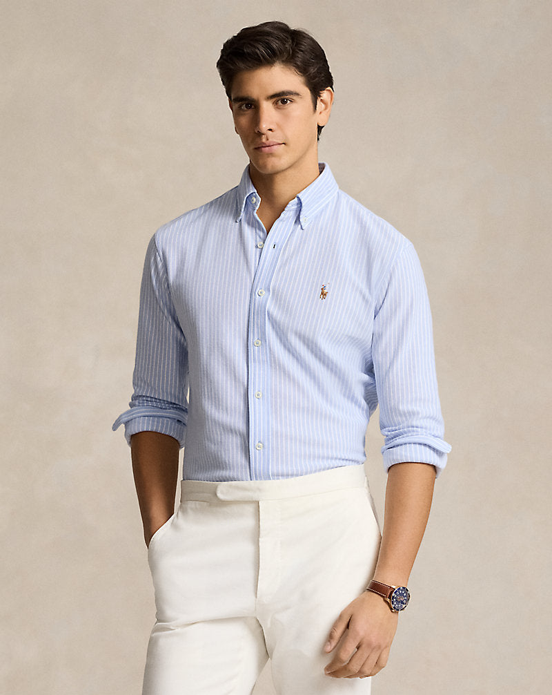 Striped Knit Oxford Shirt
