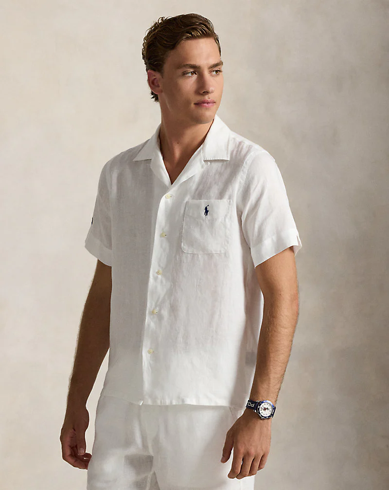 Australian Open Linen-Blend Camp Shirt