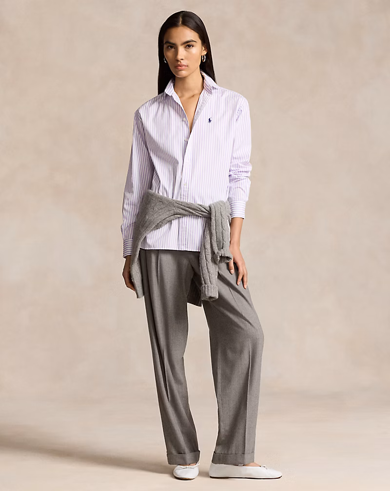 Relaxed Fit Striped Cotton Shirt