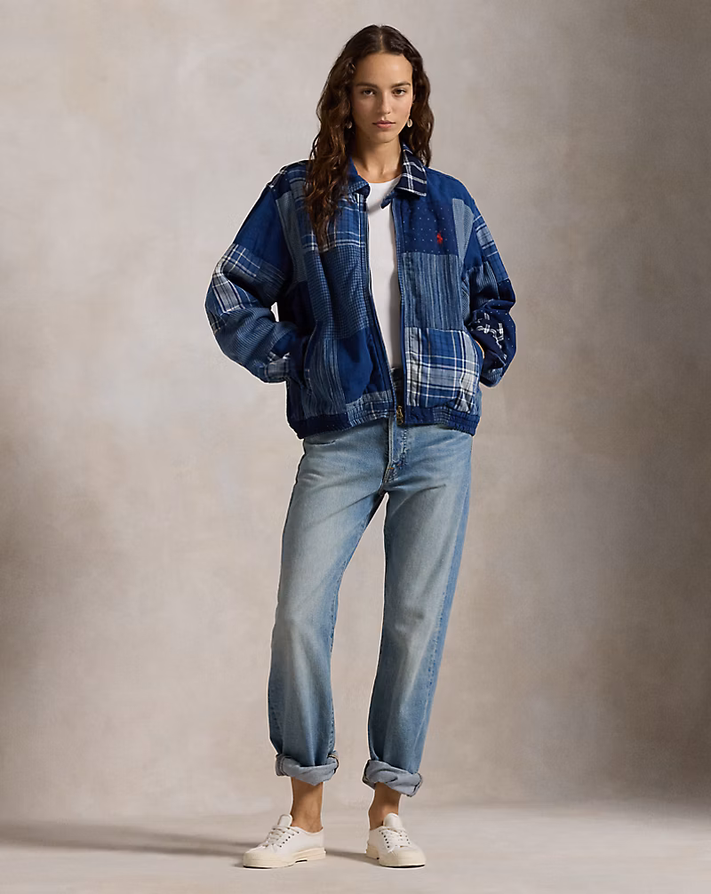 Patchwork Cotton-Linen Windbreaker