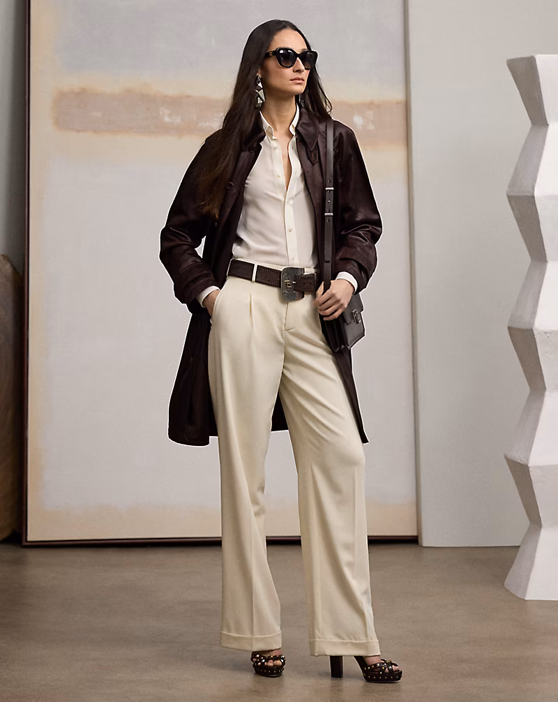 Crawford Lacquered Linen Balmacaan Coat