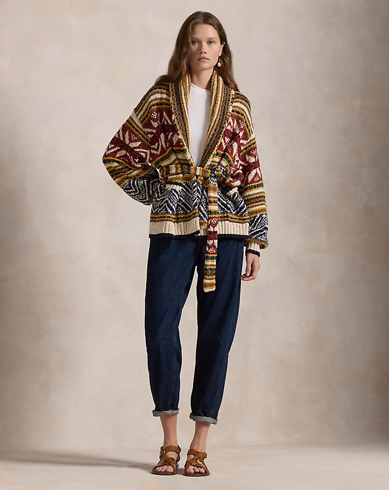 Ralph Lauren Multi-Pattern Shawl Cardigan