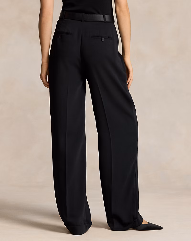 Pleated Straight-Leg Pant
