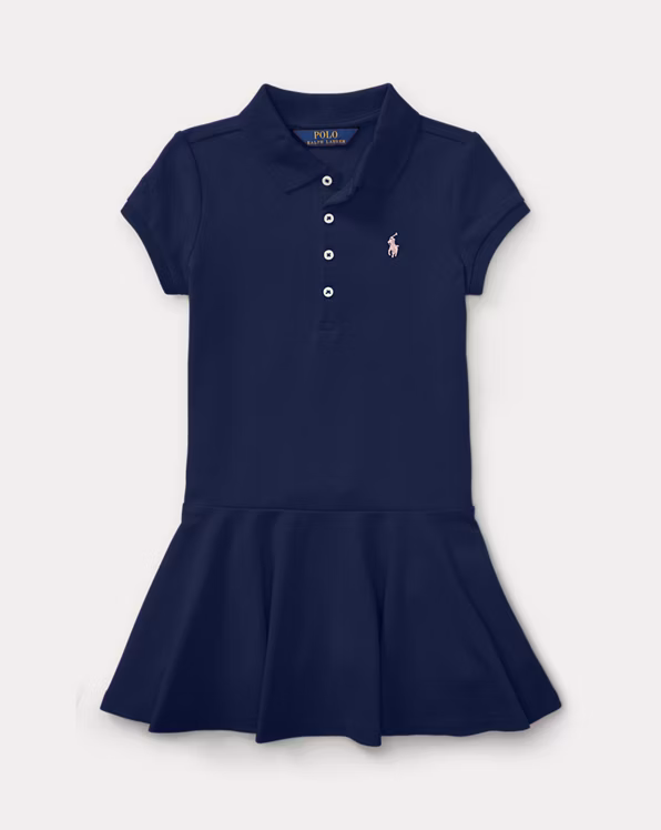 Stretch Mesh Polo Dress