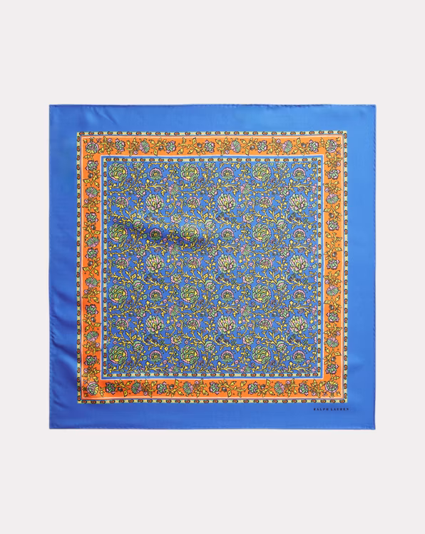 Floral Silk Twill Bandanna