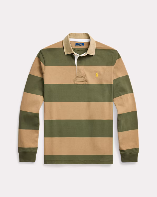 Classic Fit Khaki-Collar Rugby Shirt