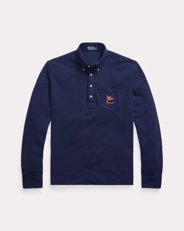 Classic Fit Nautical Mesh Polo Shirt