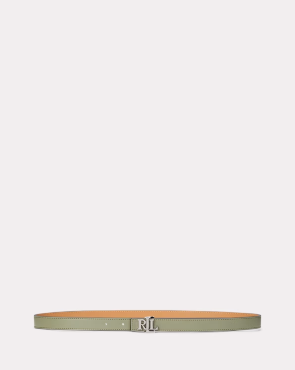 Logo Reversible Leather Skinny Belt