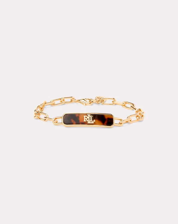 Gold-Plated Tortoiseshell Logo Bracelet