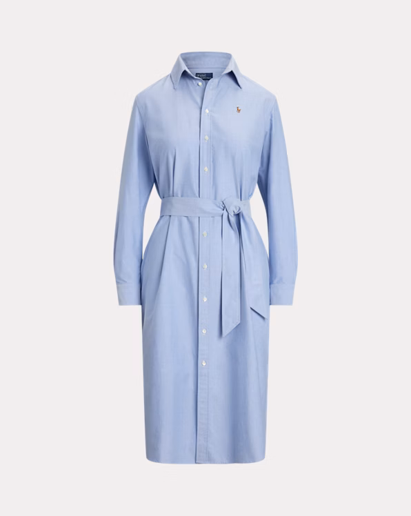 Belted Cotton Oxford Shirtdress