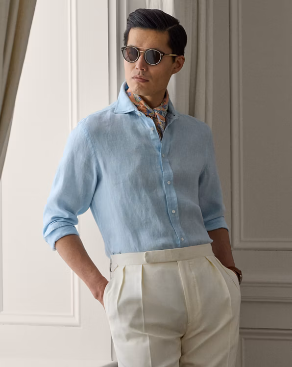 Basket-Weave Linen Shirt