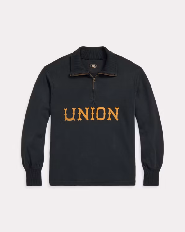 Appliquéd Jersey Quarter-Zip Pullover