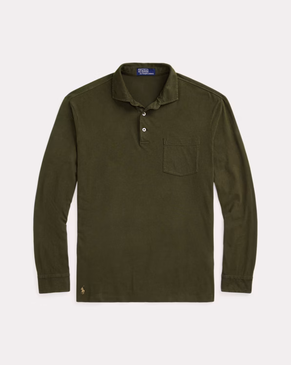Classic Fit Sueded Jersey Polo Shirt