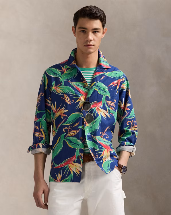 Classic Fit Floral Flannel Camp Shirt