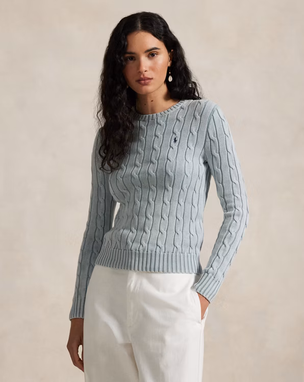 Cable-Knit Cotton Crewneck Jumper