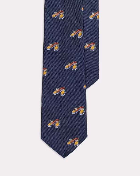 Deck Shoe-Patterned Silk Repp Tie