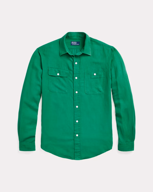 Classic Fit Linen-Silk Workshirt