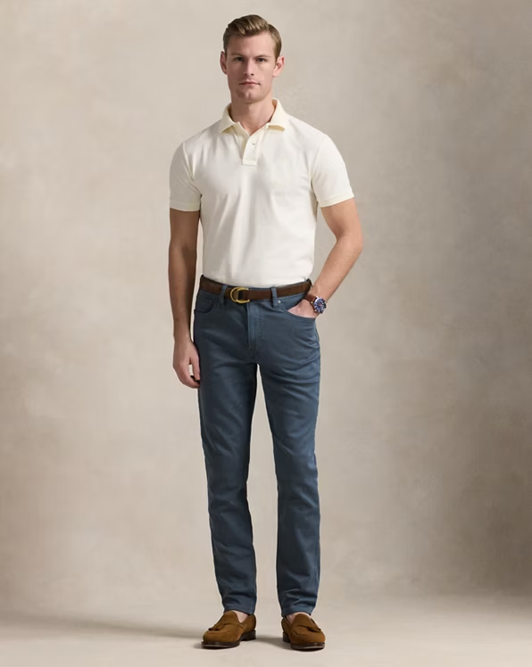 Custom Slim Fit Big Pony Mesh Polo Shirt