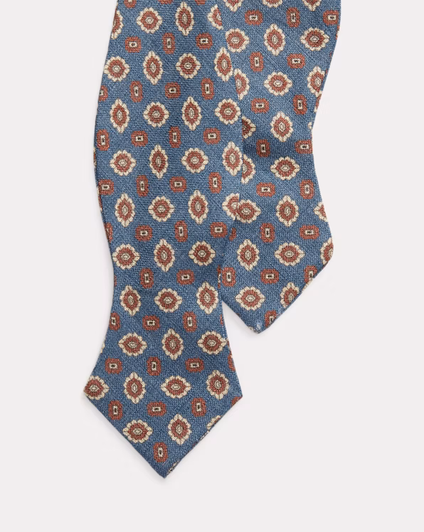 Faded Neat Linen Bow Tie