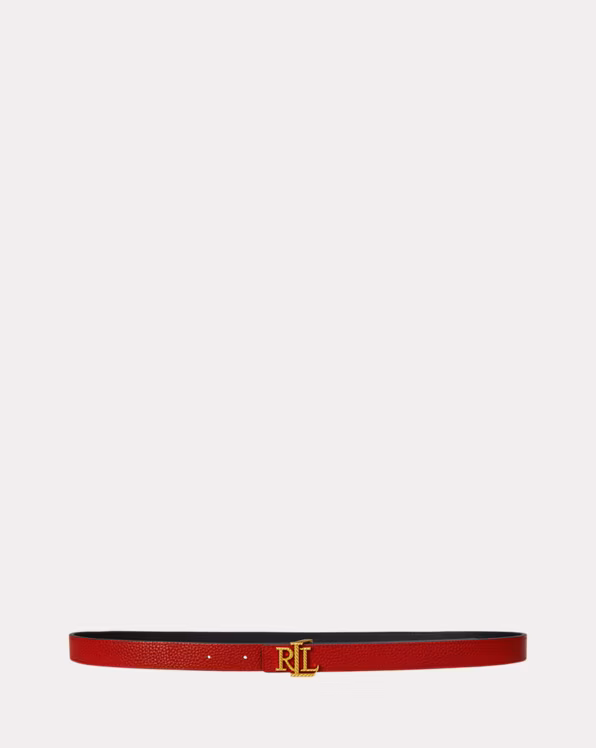 Logo Reversible Embossed Skinny Belt