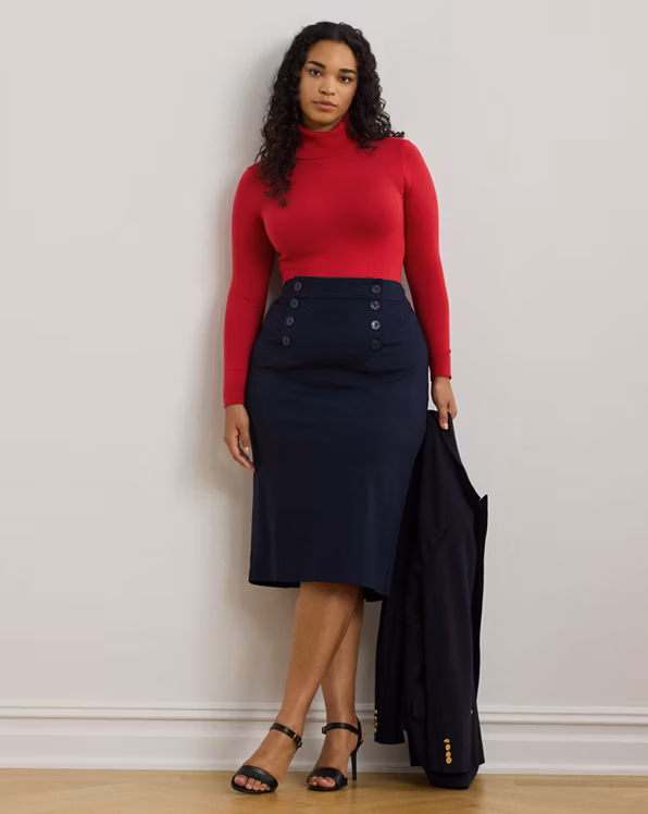 Ponte Sailor Pencil Skirt