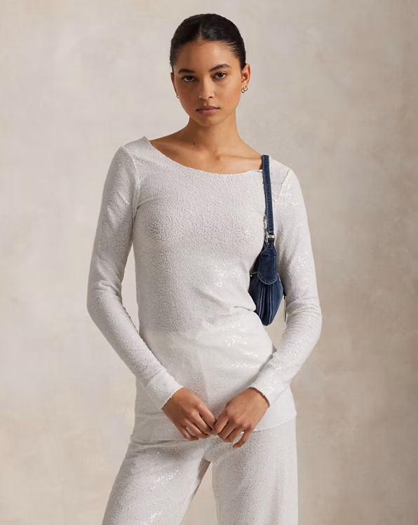 Sequined Mesh Shirt
