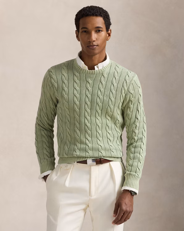 Cable-Knit Mineral-Dyed Cotton Jumper