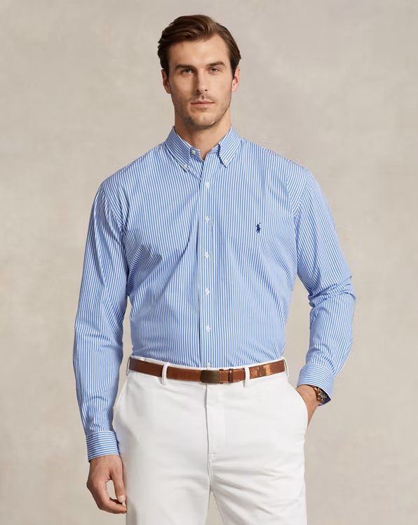 Striped Stretch Poplin Shirt