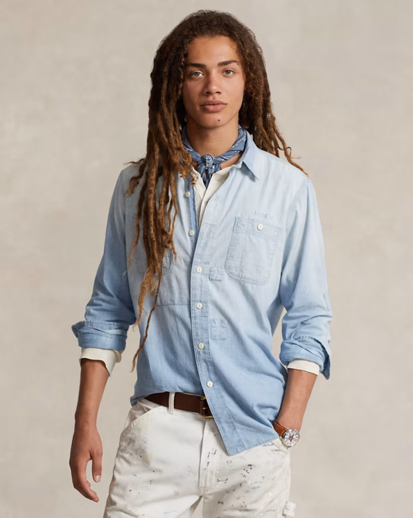 Classic Fit Indigo Chambray Workshirt