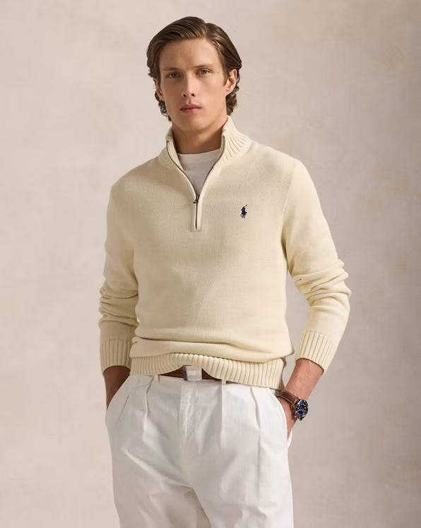 Cotton Quarter-Zip Jumper