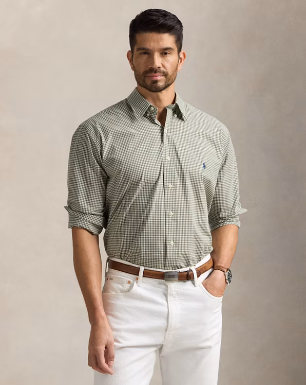 Gingham Stretch Poplin Shirt