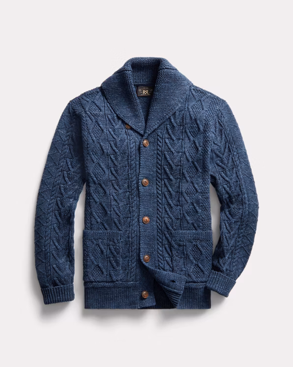 Aran-Knit Cotton Cardigan