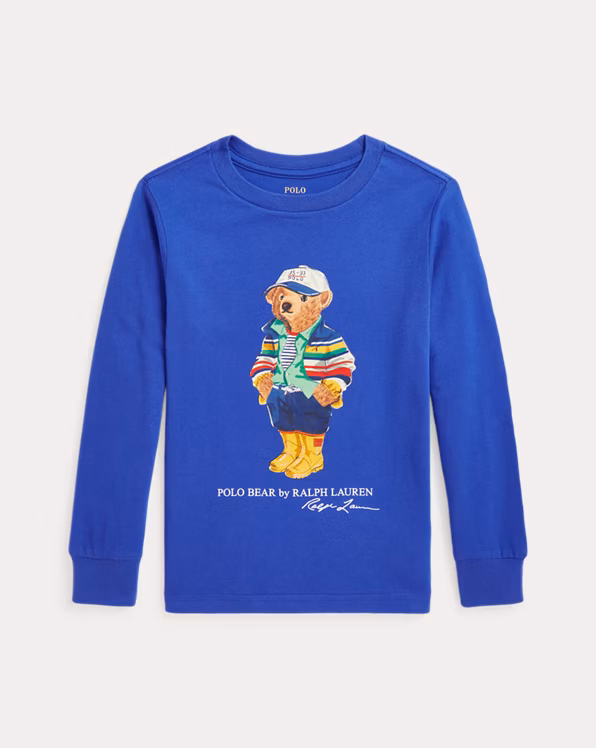 Polo Bear Cotton Jersey Long-Sleeve Tee