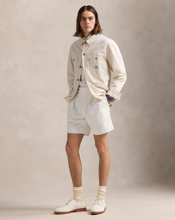 18 cm Relaxed Fit Pleated Twill Short