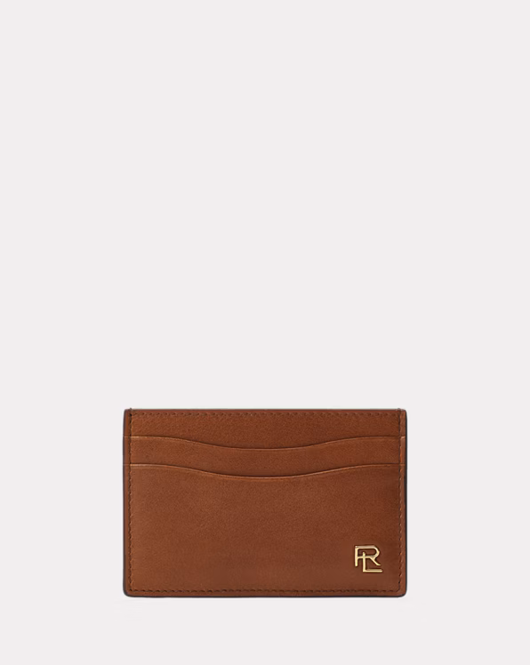 Monogram-Plaque Calfskin Card Case