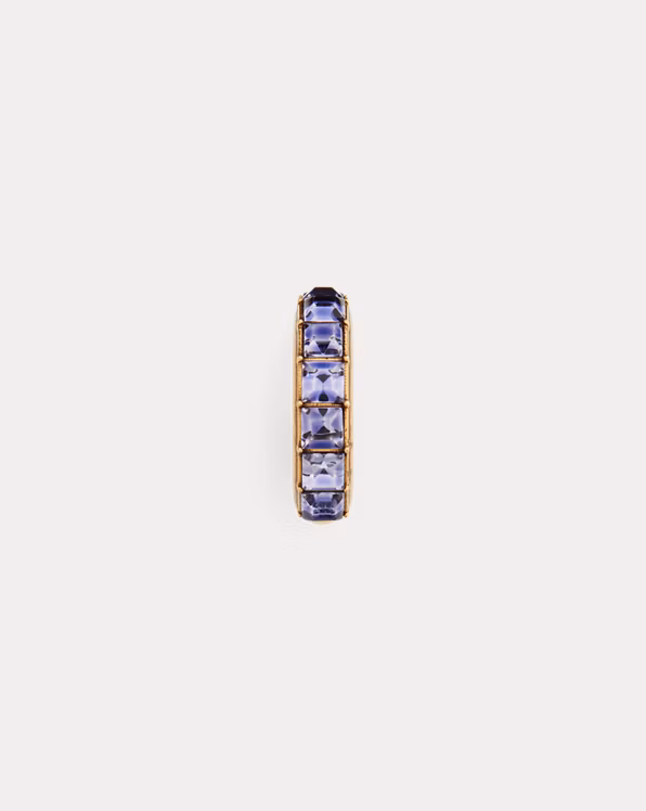 Gold-Finished Crystal Clip-On Ear Cuff
