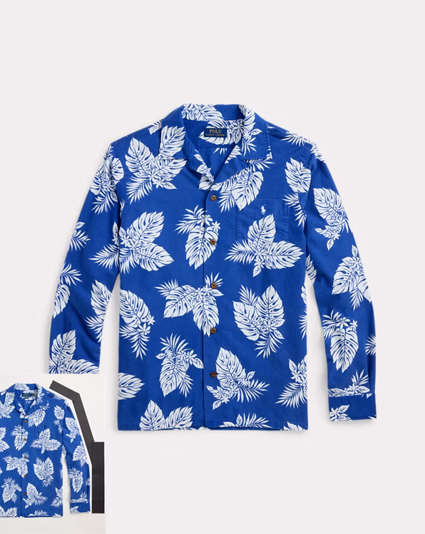 Classic Fit Monstera-Print Oxford Shirt