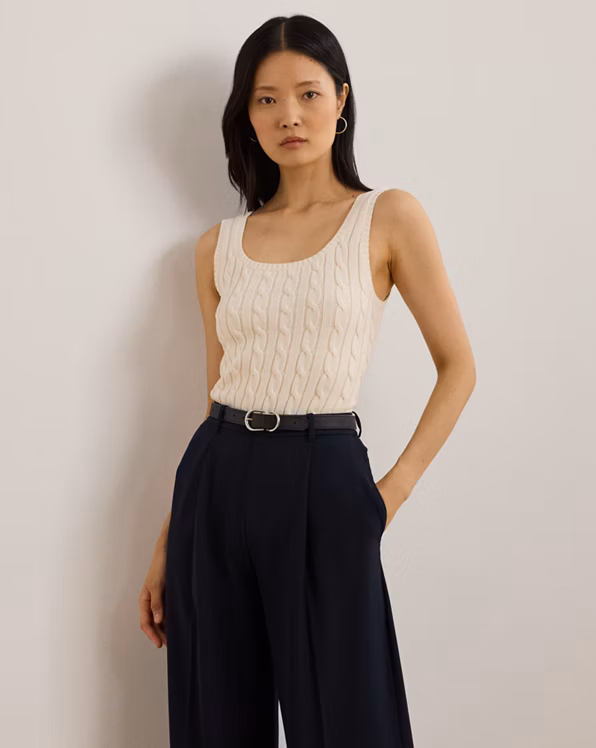 Cable-Knit Sleeveless Jumper