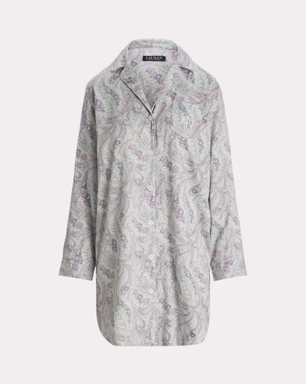 Paisley Cotton-Blend Sateen Sleep Shirt