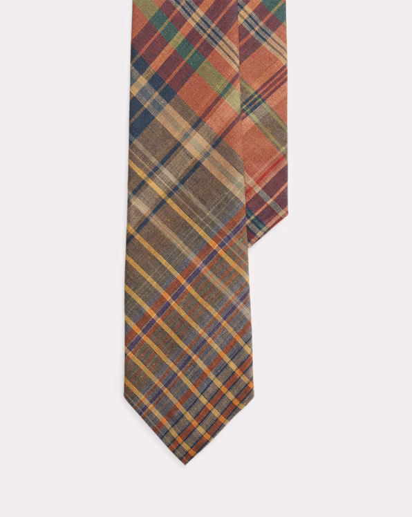 Plaid Linen Tie