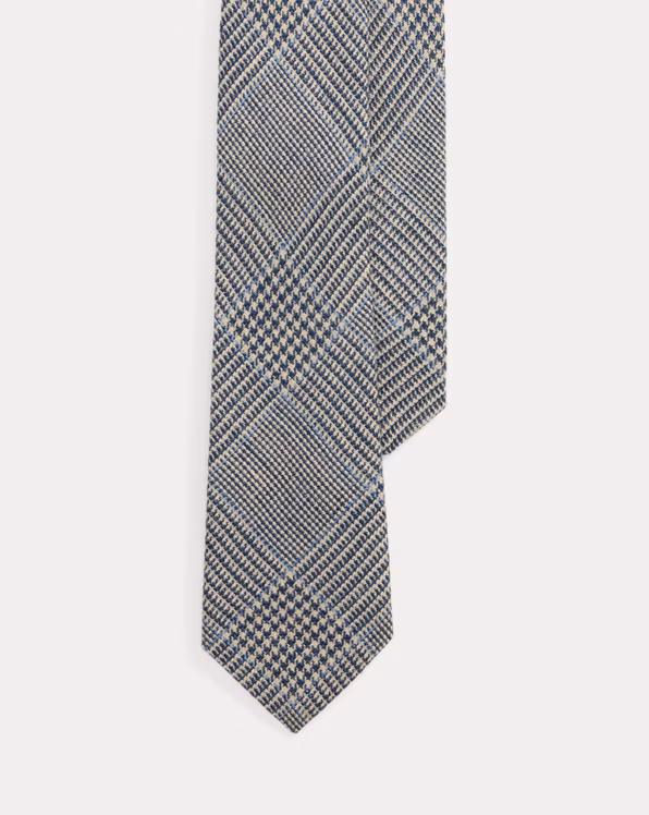 Glen Plaid Linen Tie