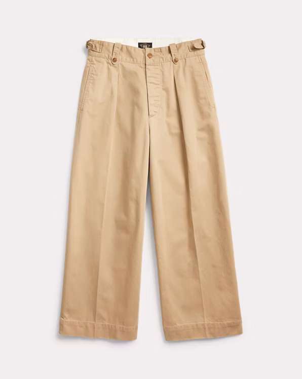 Cropped Cotton Wide-Leg Trouser