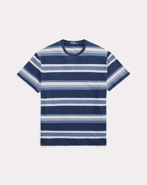 Classic Fit Striped Cotton-Linen T-Shirt