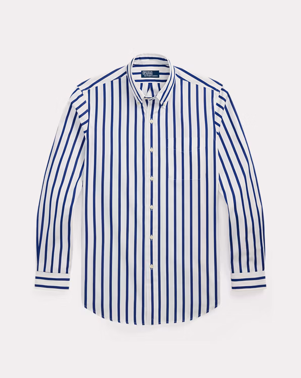 Classic Fit Striped Poplin Shirt